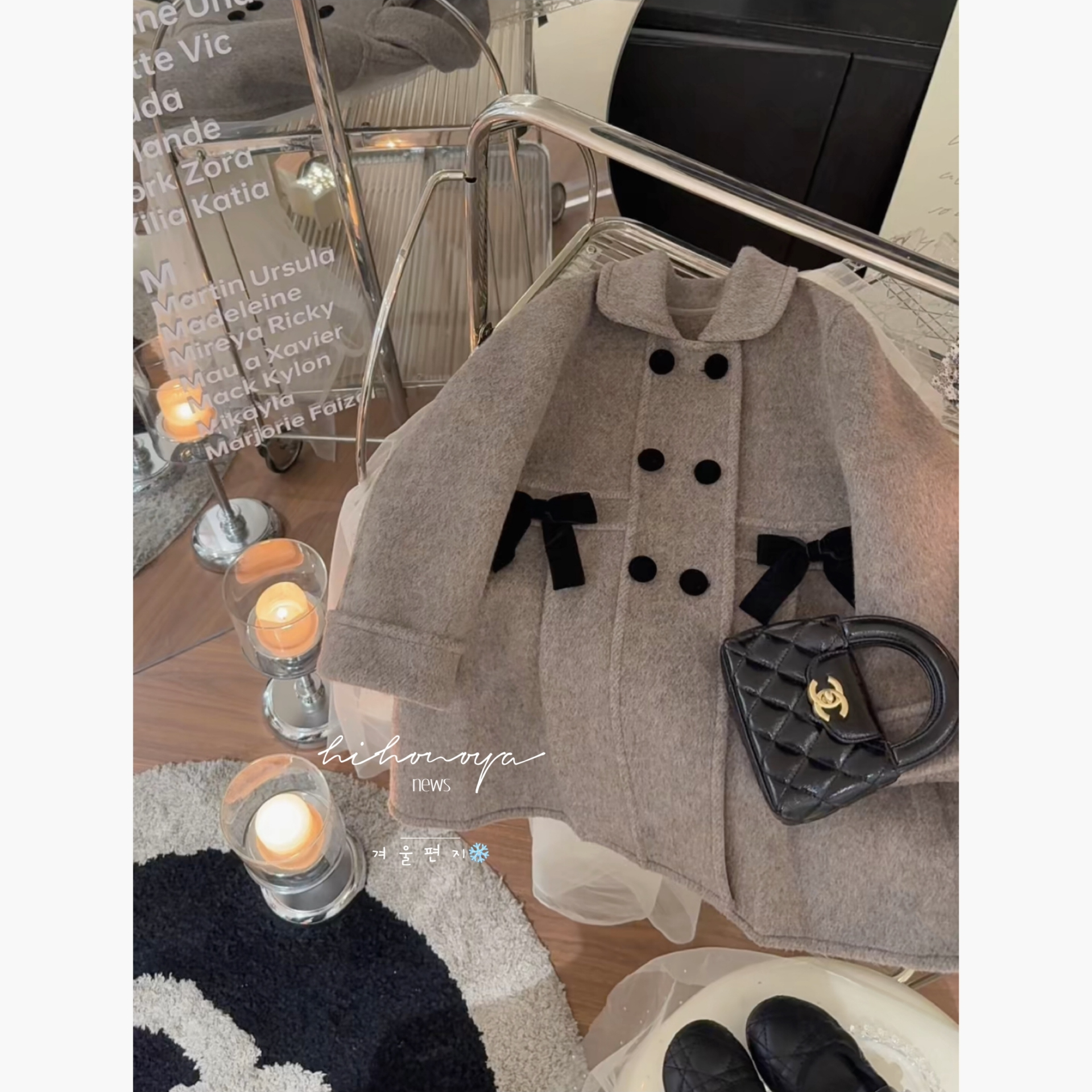 【柏林晚宴】六Hihoniya~2025冬宝宝90%羊毛精致洋气撞色双面呢大衣