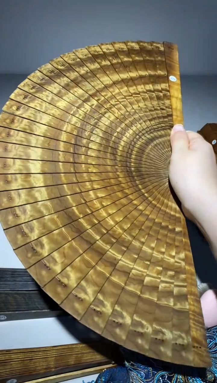 金丝楠24cm金丝楠木小叶桢楠扇872送油