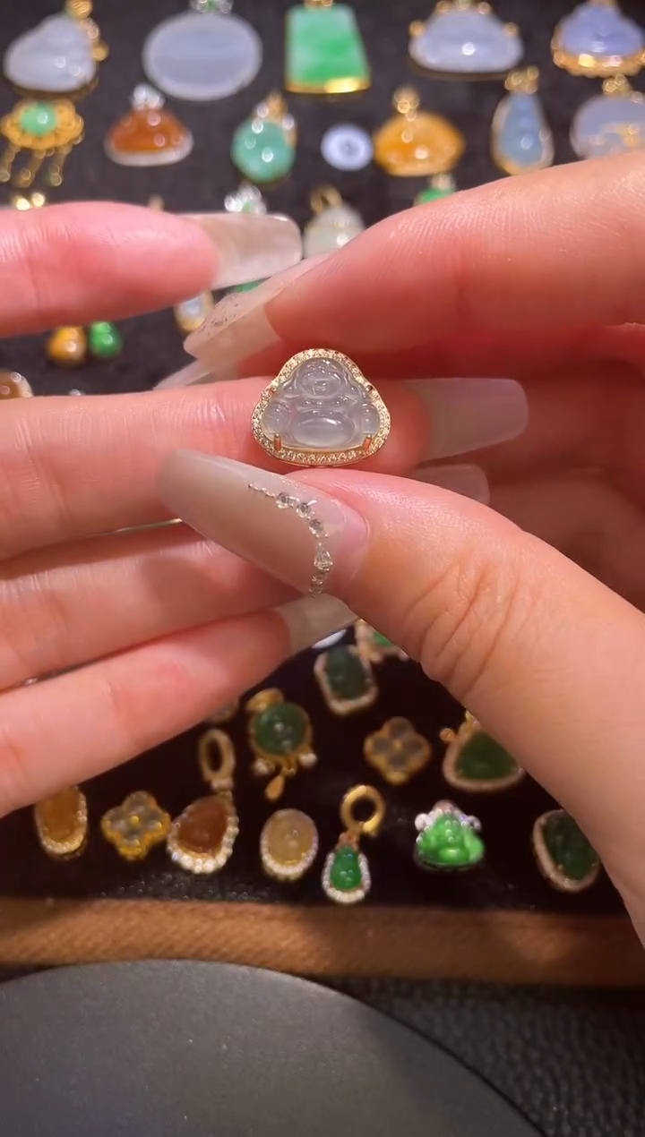 颈饰银S925镶嵌翡翠天然a货翡翠