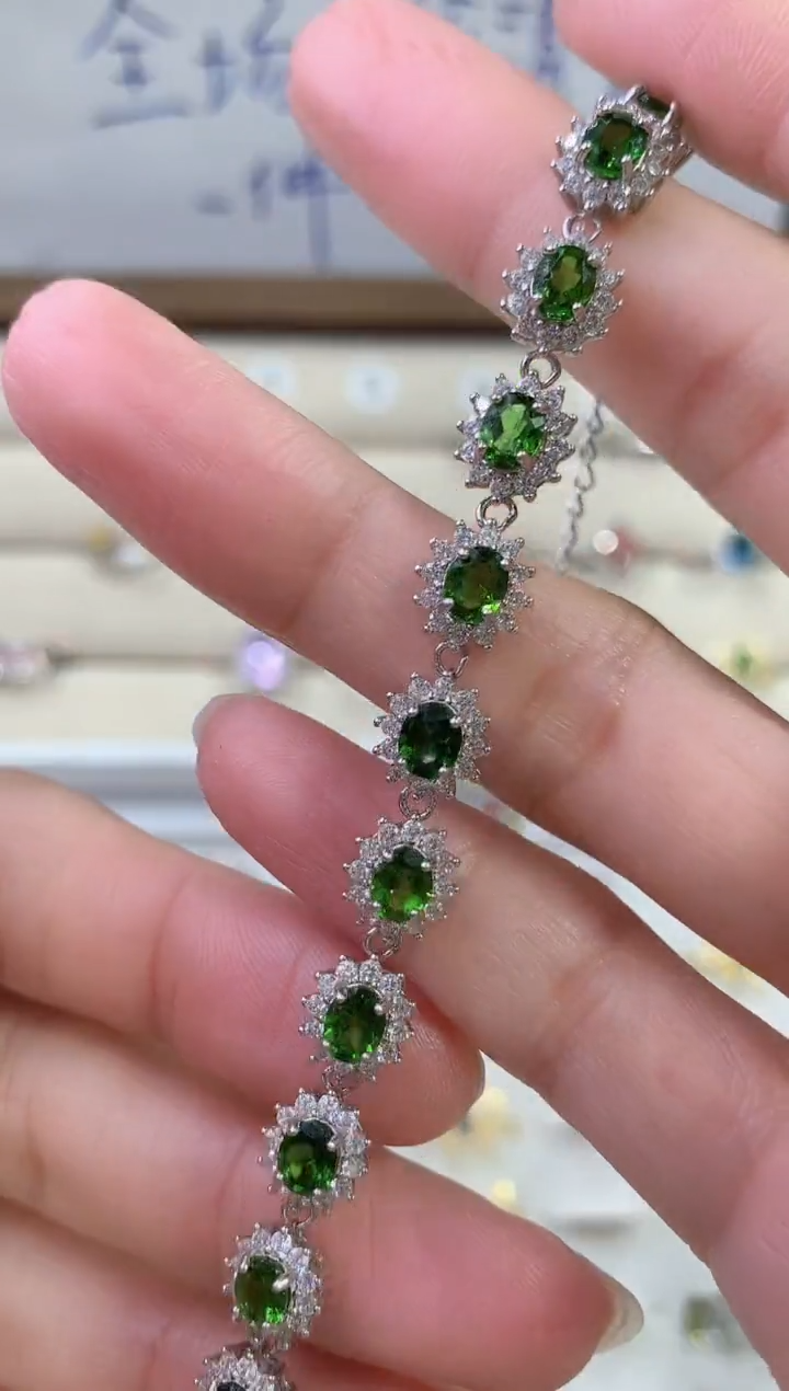 【闪购商品】透辉石手链银S925镶嵌86-5  