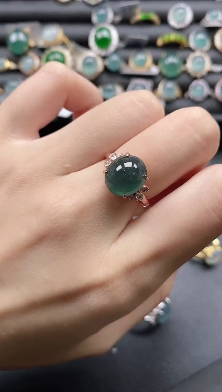 【闪购商品】翡翠戒指银S925镶嵌11111