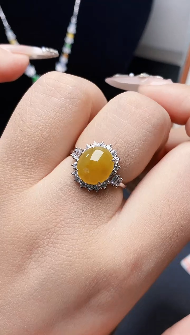 银S925镶嵌戒指翡翠1089