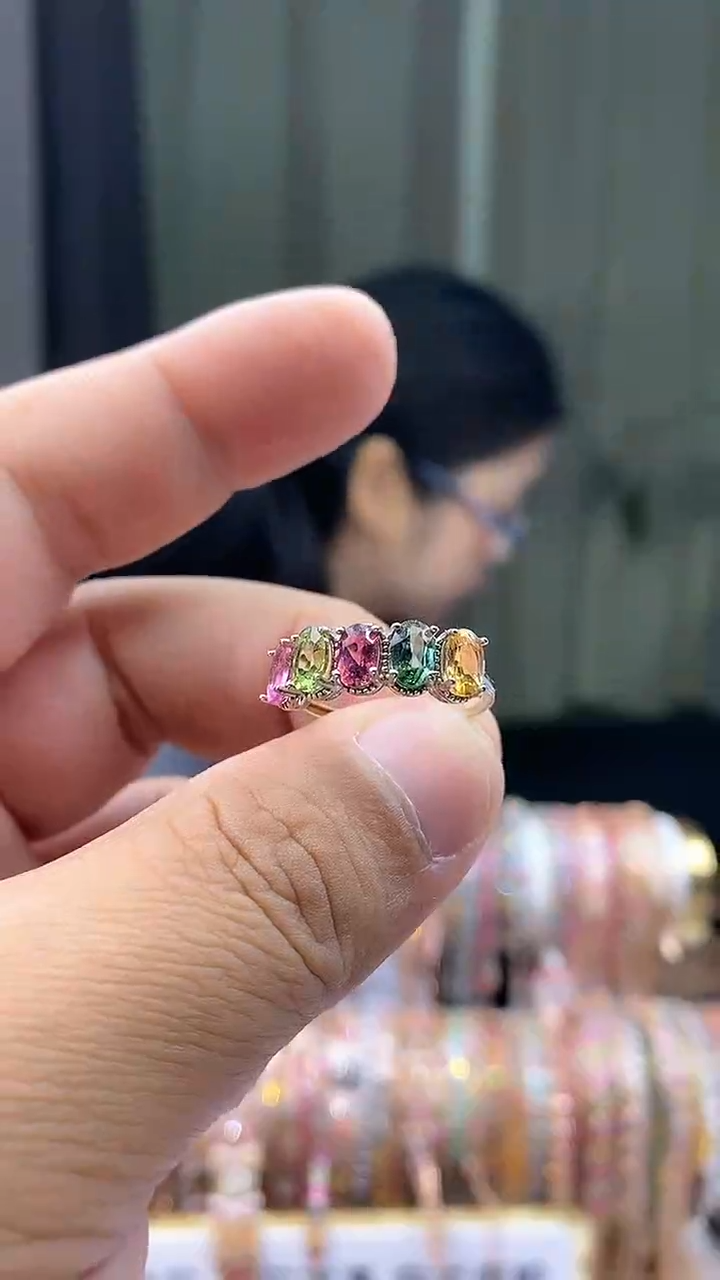【闪购商品】碧玺戒指银S925镶嵌354354354354