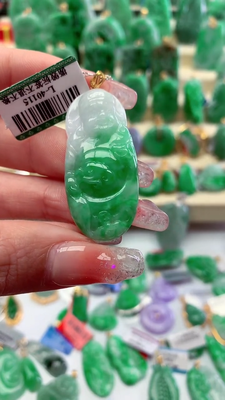 【闪购商品】翡翠颈饰18K金镶嵌挂件