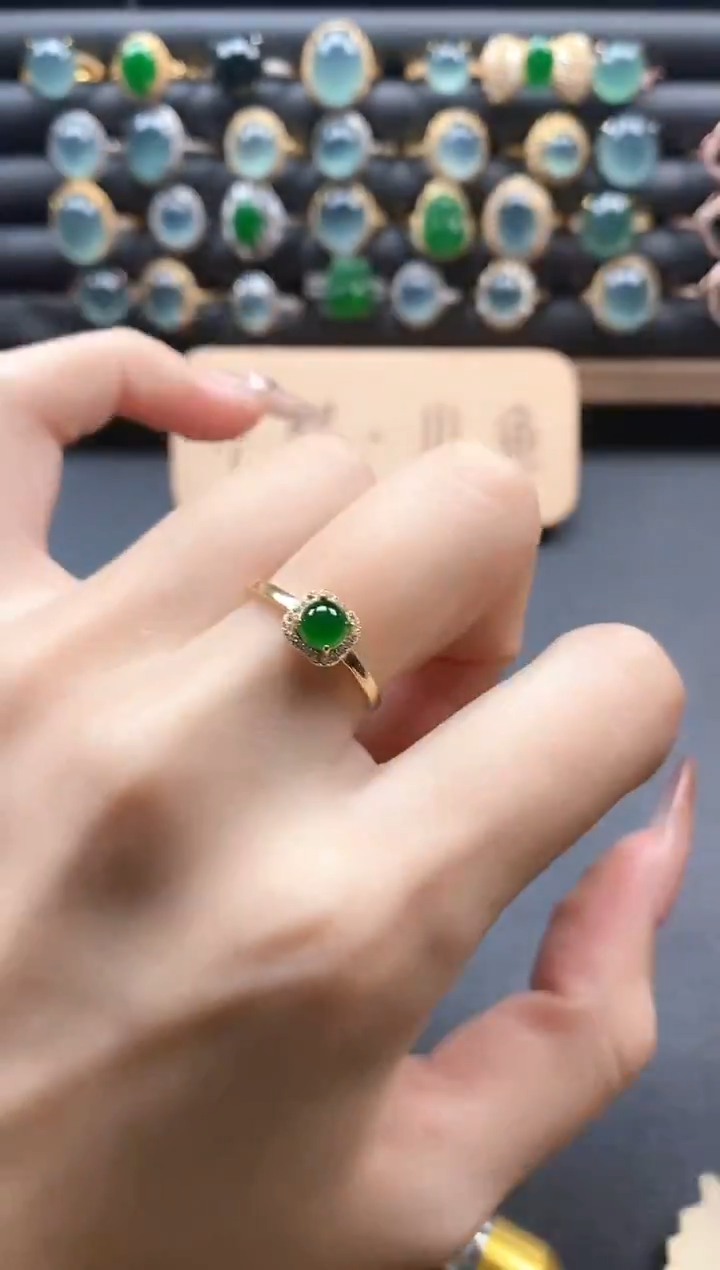 银S925镶嵌戒指翡翠5441
