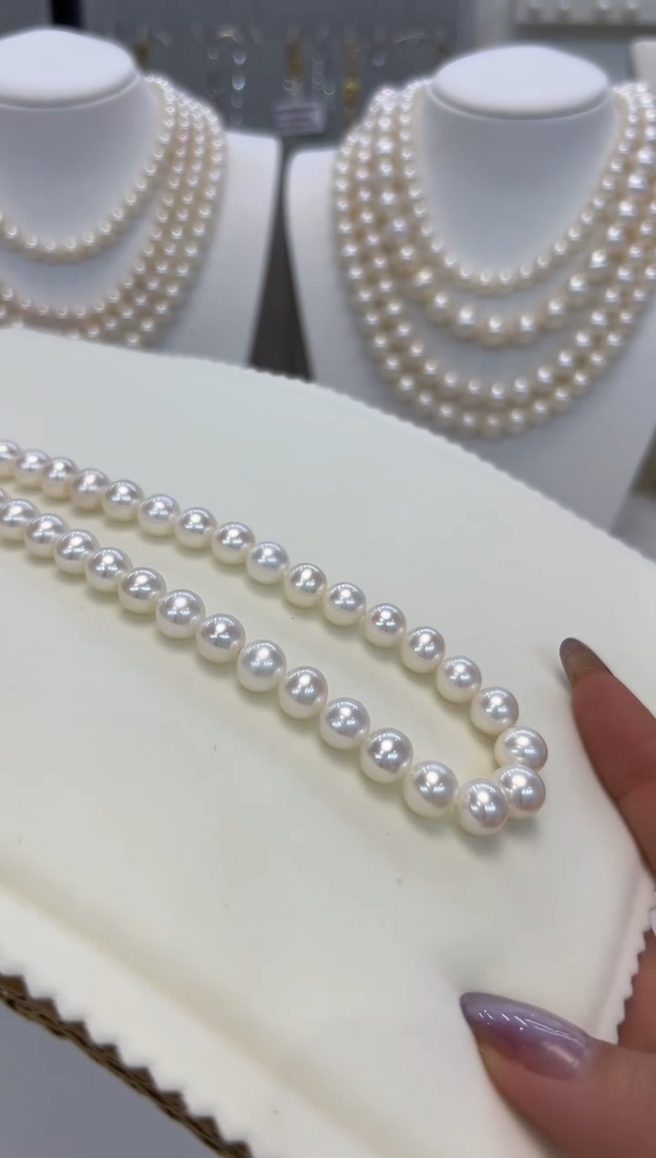 【闪购商品】淡水珍珠颈饰银S925镶嵌8.5-9.5MM