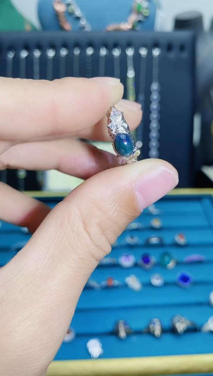 【闪购商品】欧泊戒指银S925镶嵌1121