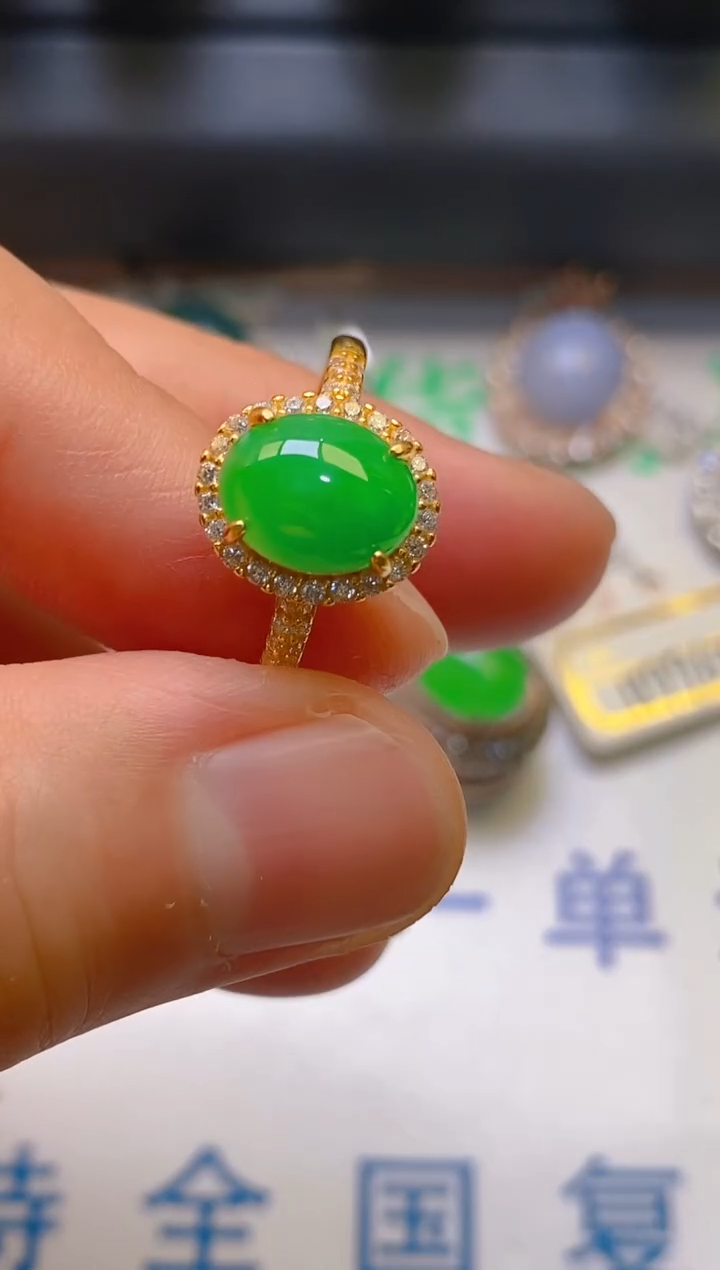 【闪购商品】翡翠耳饰银S925镶嵌天然A货翡翠1