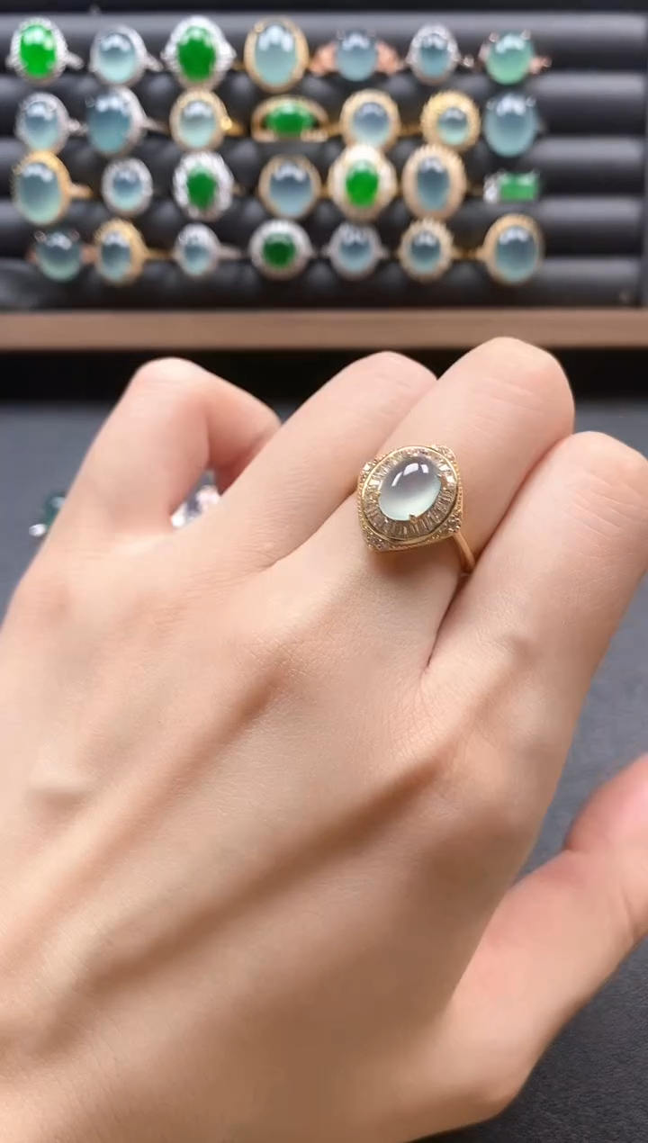 银S925镶嵌戒指翡翠51151