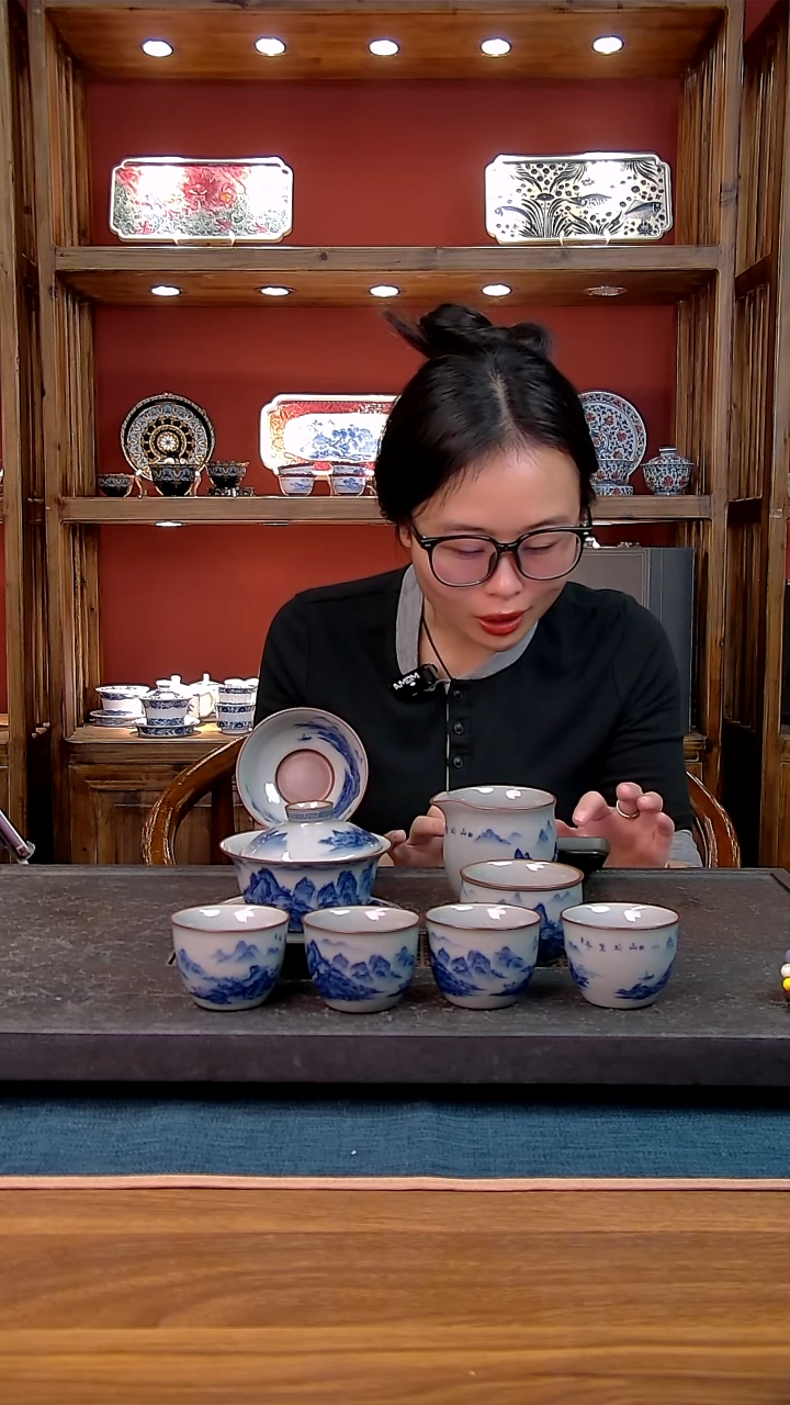 美***天简装家用款8件套 老陶泥开片纹陶瓷茶具