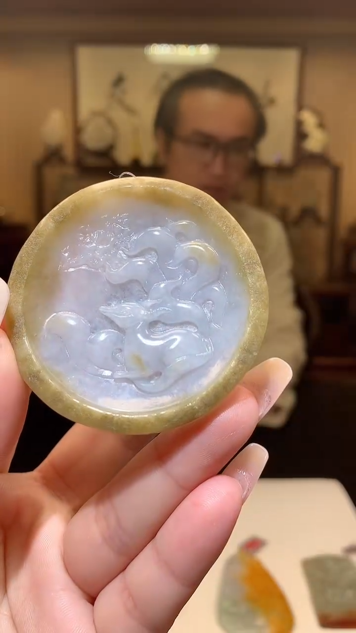 【闪购商品】定制翡翠未镶嵌1085xx-毛货挂件11