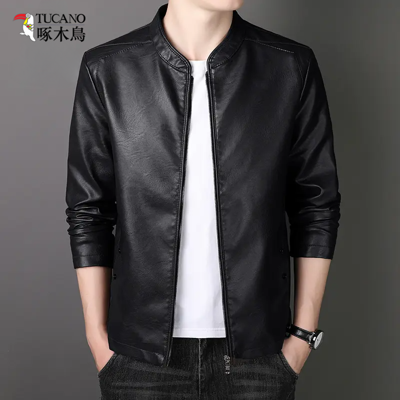 TUCANO/啄木鳥秋冬季皮衣男士夹克男韩版帅气时尚修身外套男上衣