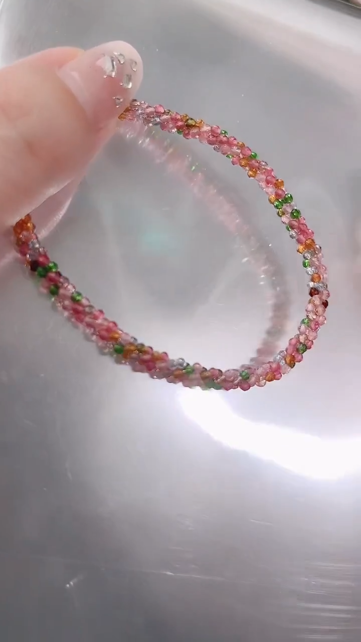 合金手链尖晶石粉彩麻花19.9