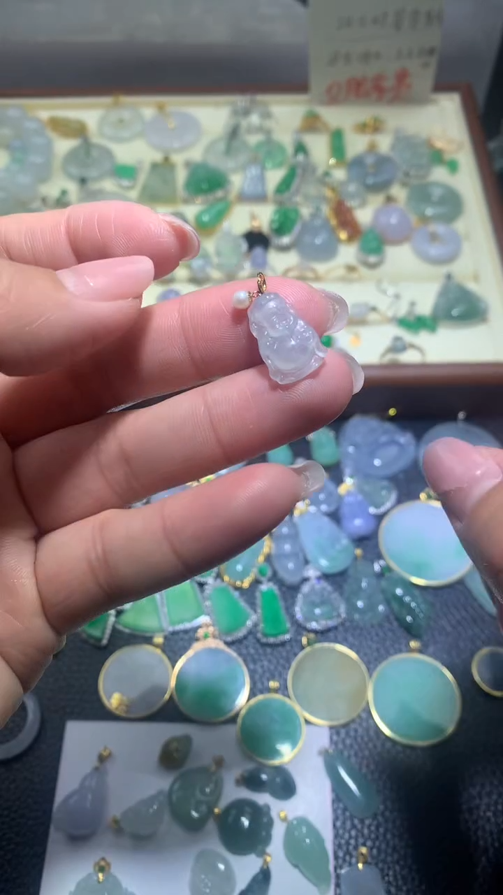 【闪购商品】翡翠颈饰18K金镶嵌039翡翠吊坠