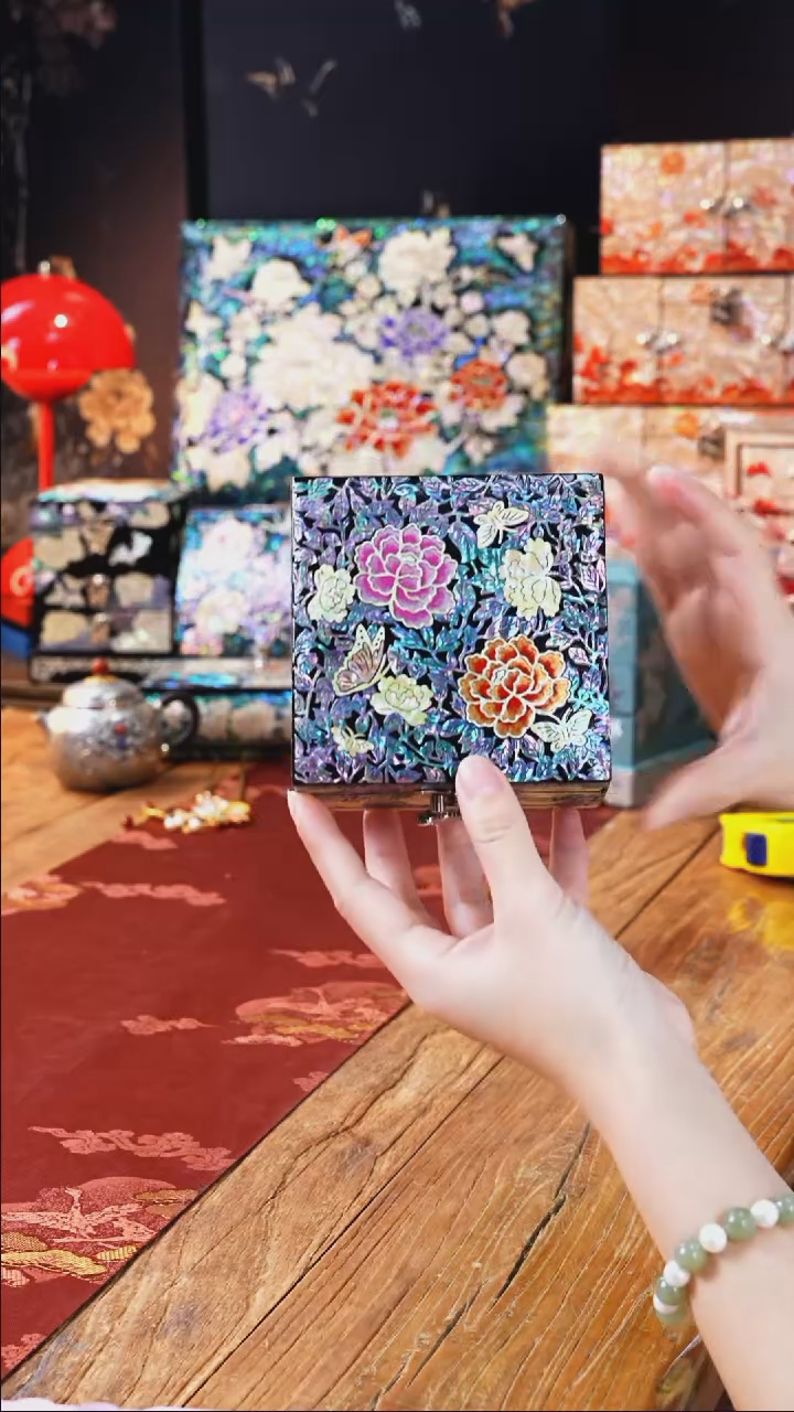 【闪购商品】瓷片豆包家推荐螺钿首饰盒