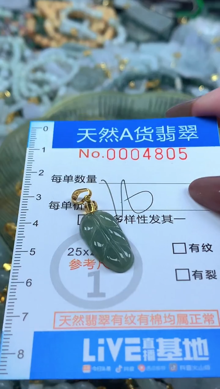 颈饰未镶嵌翡翠净货挂件-4805