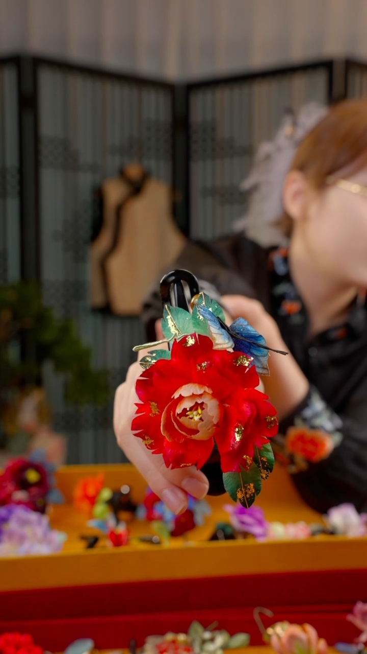 刺绣非遗苏绣绒花