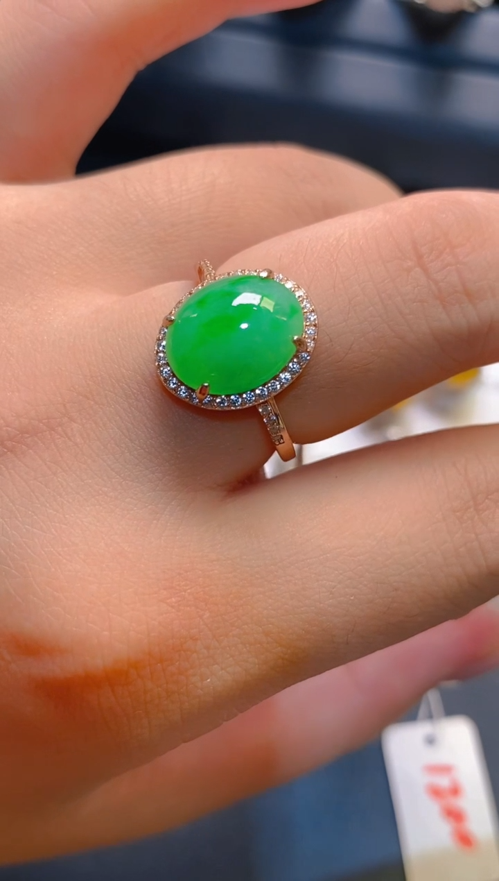 翡翠银S925镶嵌耳饰天然