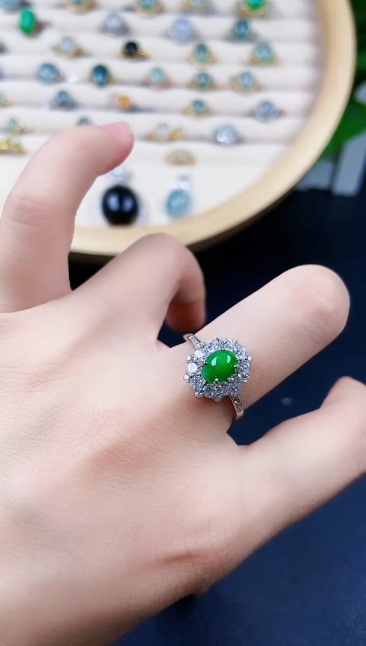 【闪购商品】翡翠戒指银S925镶嵌1231241231