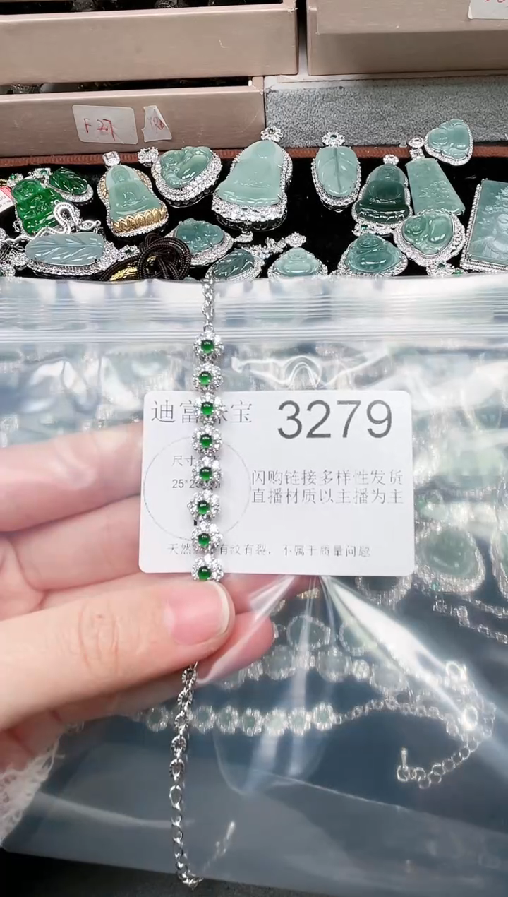 【闪购商品】翡翠颈饰未镶嵌赠皮绳3279