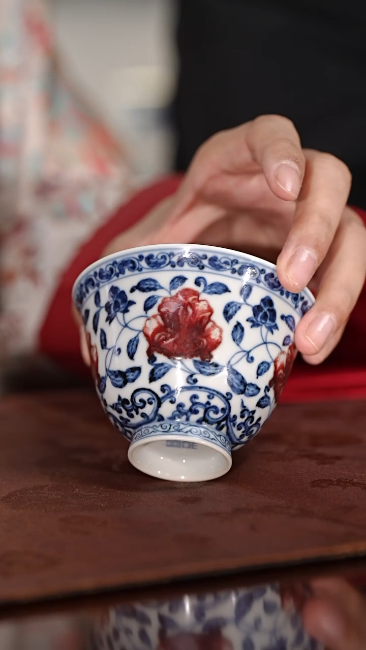 【闪购商品】古官慕明缠枝石榴薄胎金钟杯