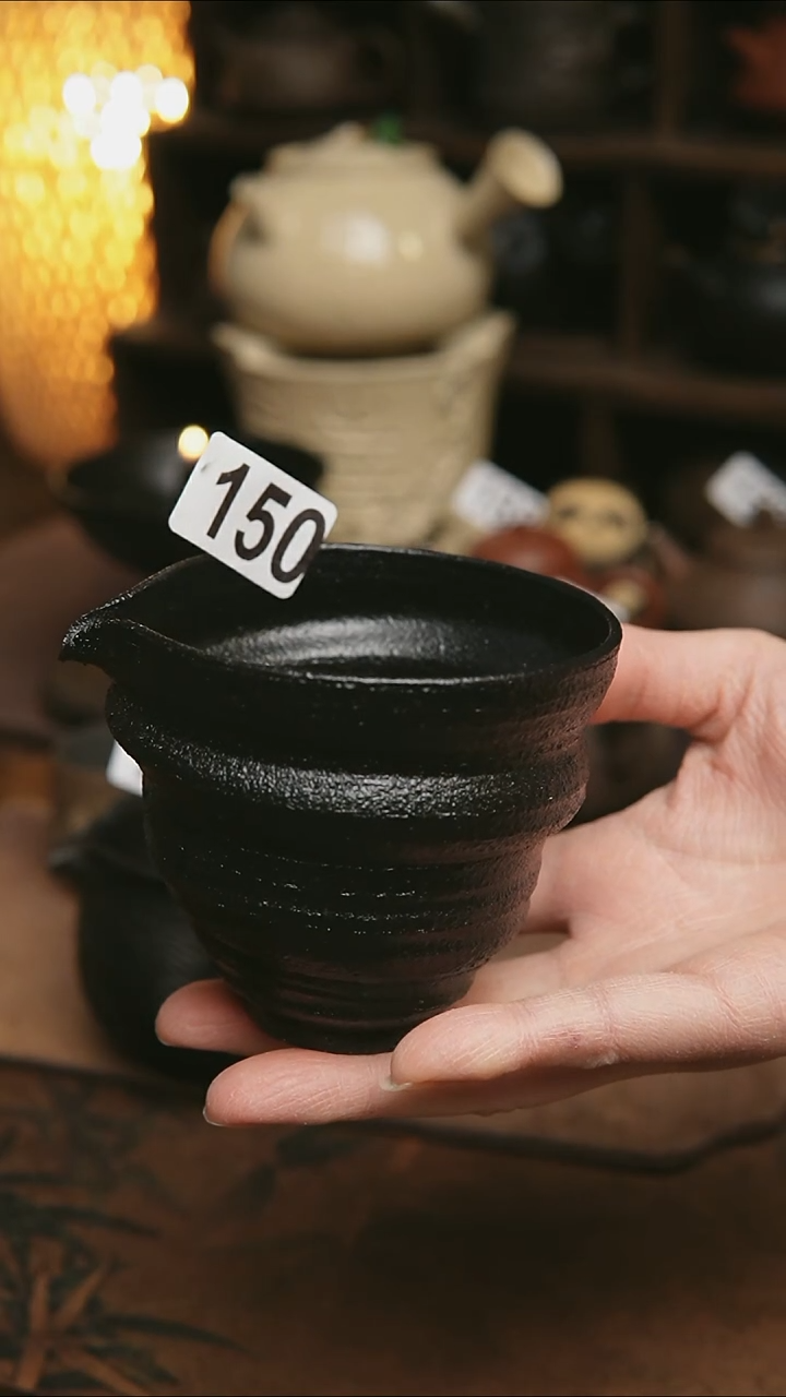 150紫砂全手工黑色公道满容170毫升