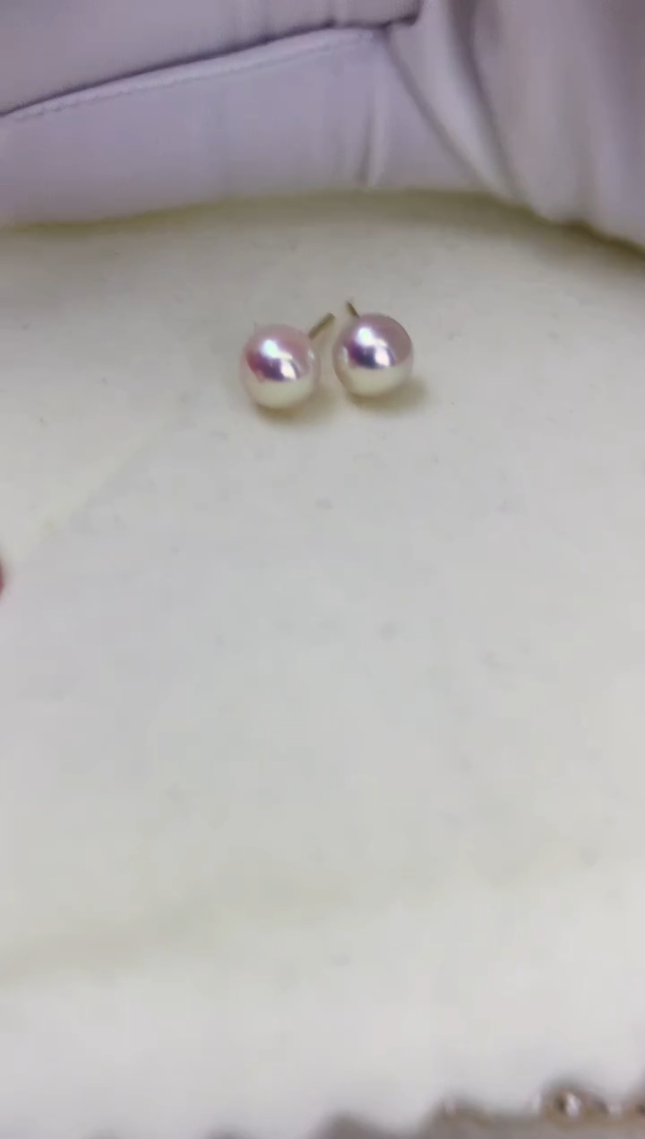18K金镶嵌海水珍珠DA 耳钉6-7 GD003