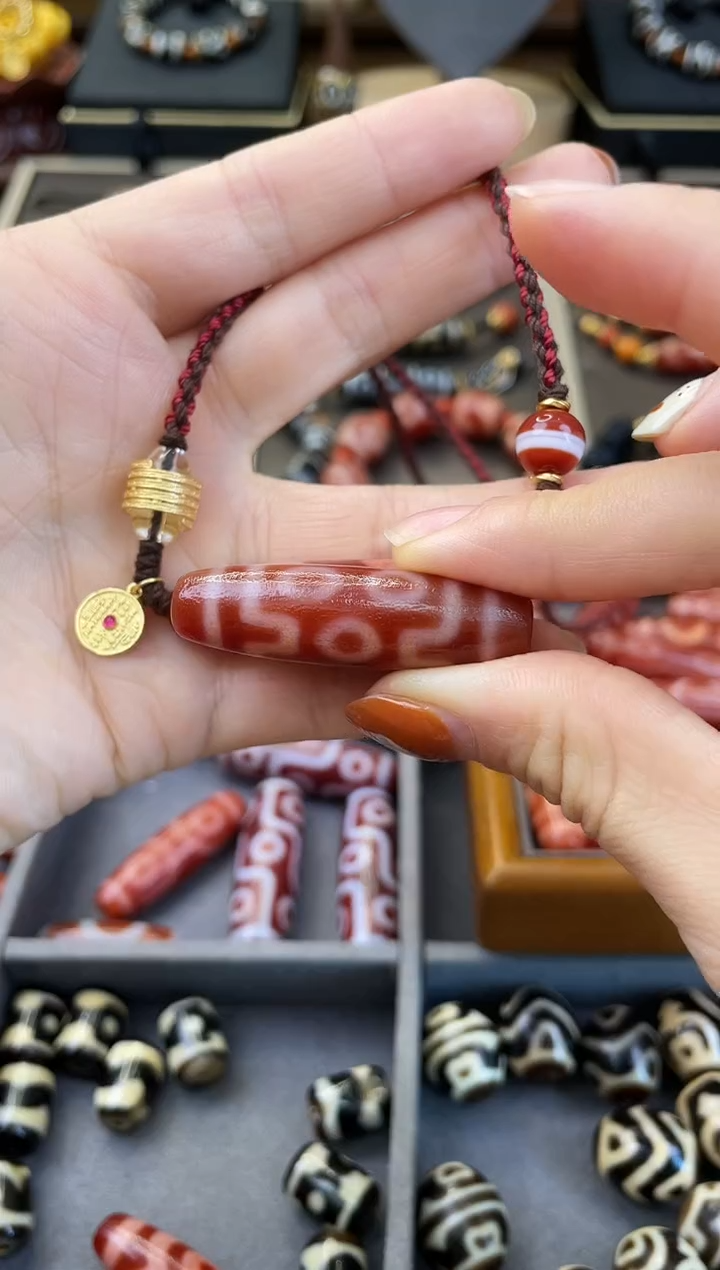 未镶嵌颈饰玛瑙/玉髓美泓精品高油红肉七眼颈饰