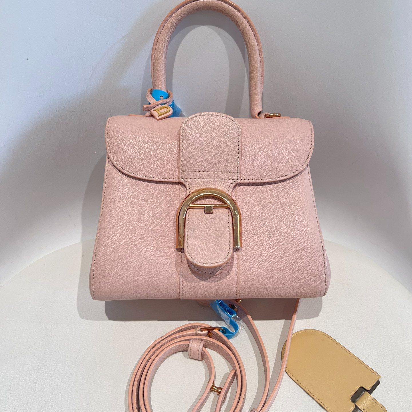 99新 Delvaux/德尔沃 【赫奢名品】新款粉色 brillant mini 手提包 