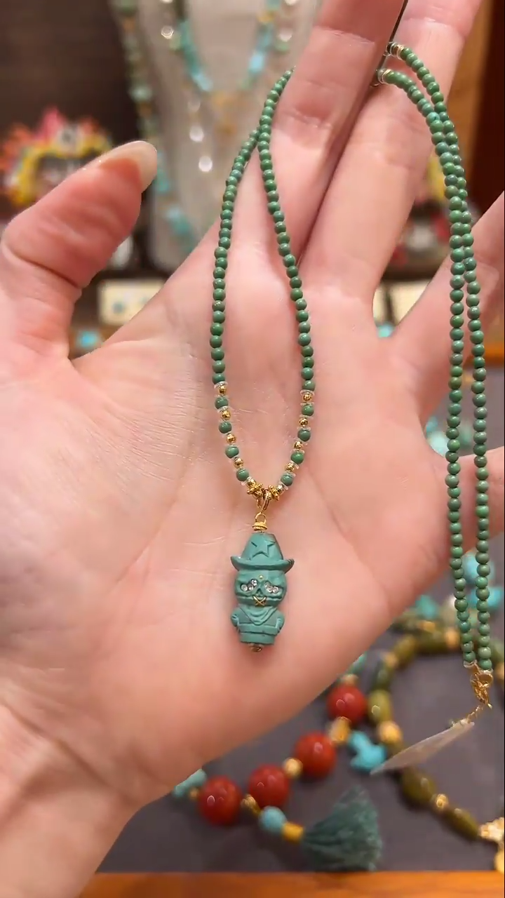 绿松石18K金镶嵌颈饰绿松石项链