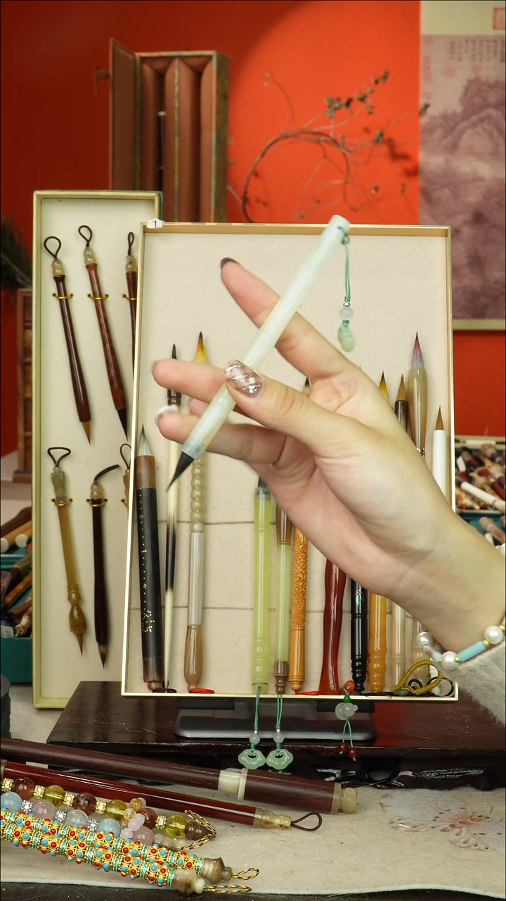 71号闪孤品高货毛笔链接 清水试笔 蘸墨不退