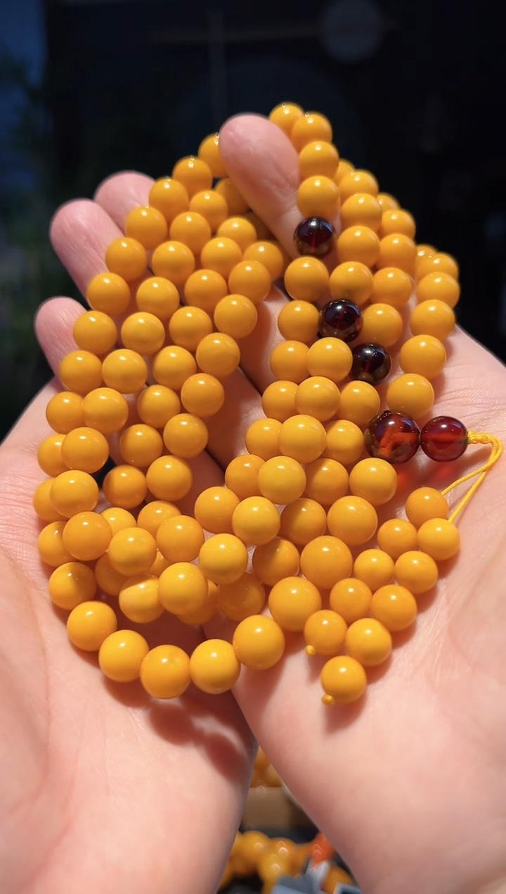 【闪购商品】蜜蜡手串未镶嵌9+108(鸡油黄)