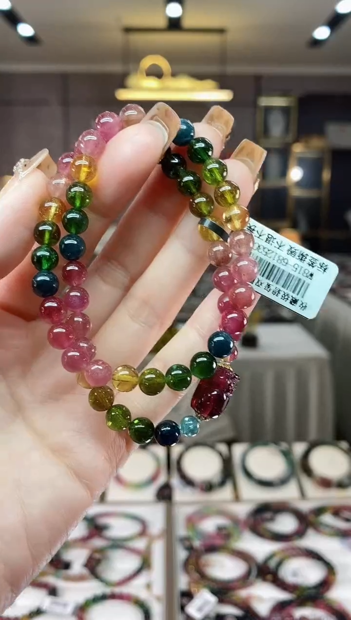 【闪购商品】碧玺两圈手串6mm+未镶嵌一物一证dan