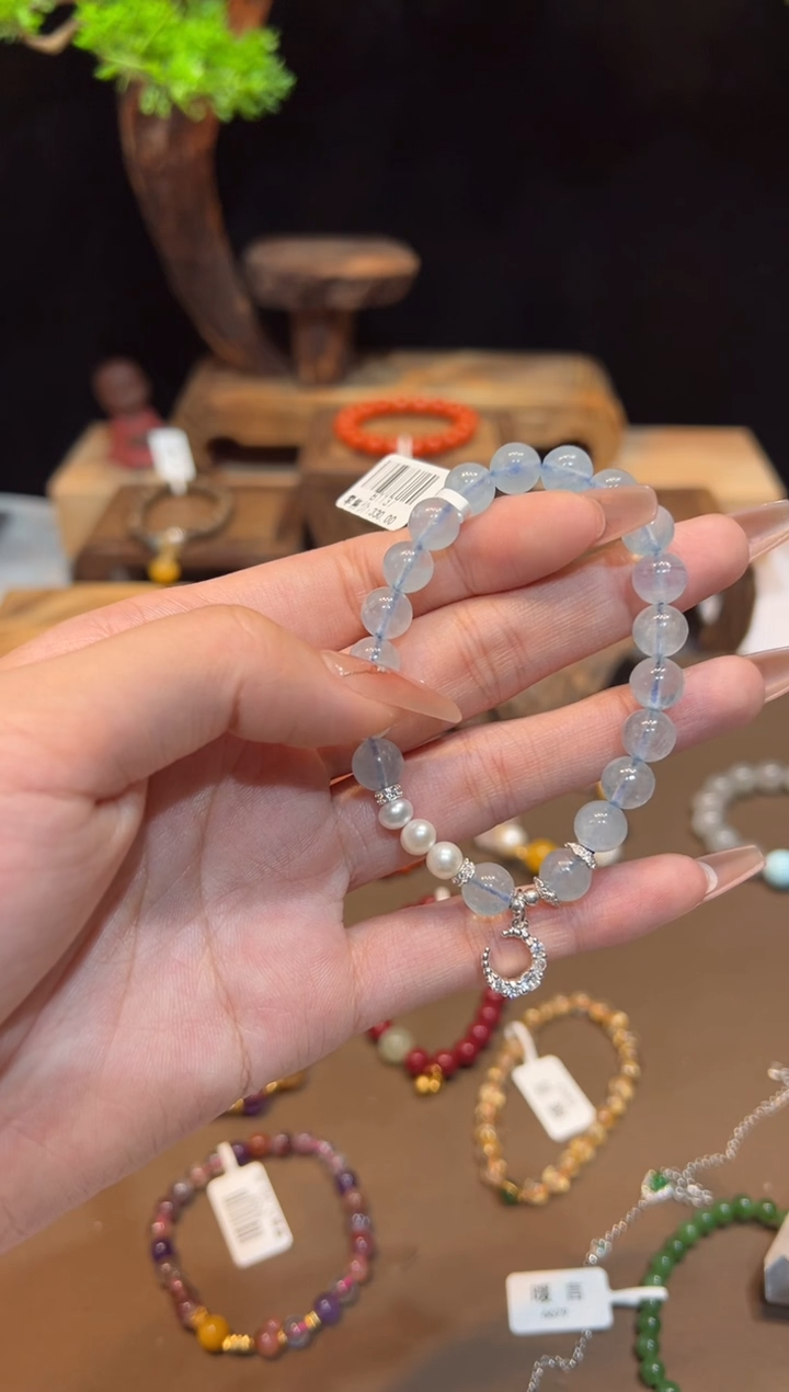 【闪购商品】海蓝宝石手链未镶嵌手饰@@