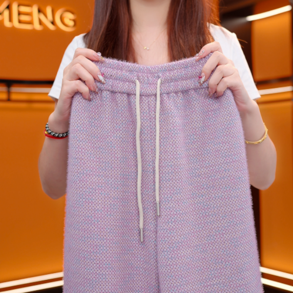 2026新款长乐未央气质保暖长裤松紧中高腰休闲裤显瘦加厚裤子女