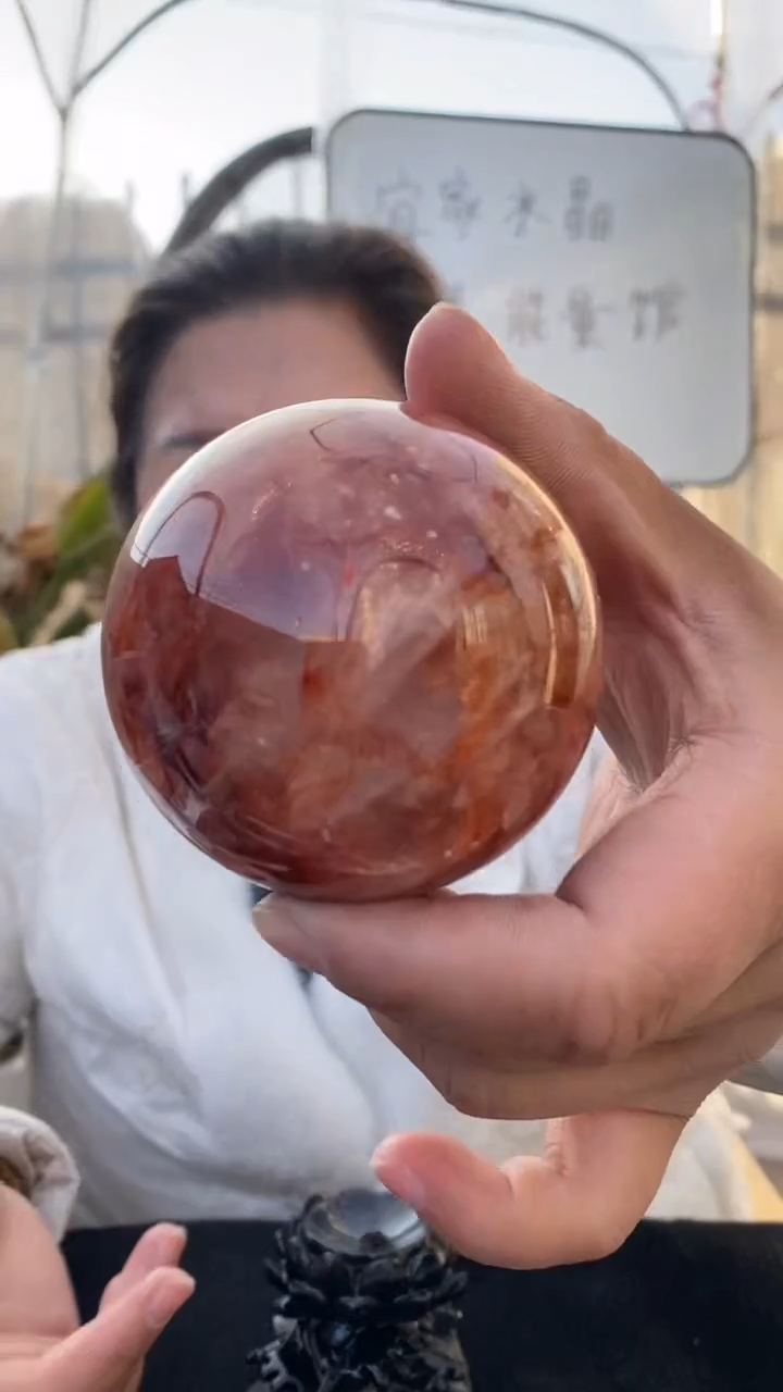 【闪购商品】水晶球未镶嵌红胶花球D139