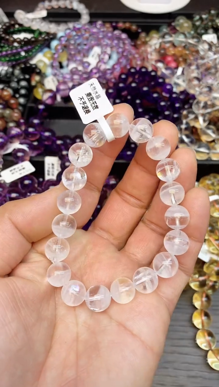 【闪购商品】水晶手链未镶嵌b21 白幽灵10mm