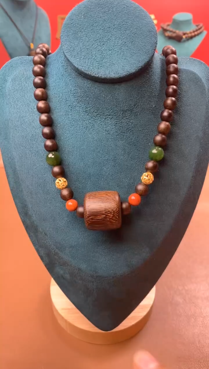 【闪购商品】沉香手串M玉化紫08三圈+虎斑留疤白沉香木雕顶珠