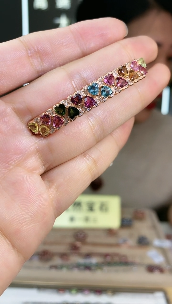 【闪购商品】碧玺手镯银S925镶嵌手镯
