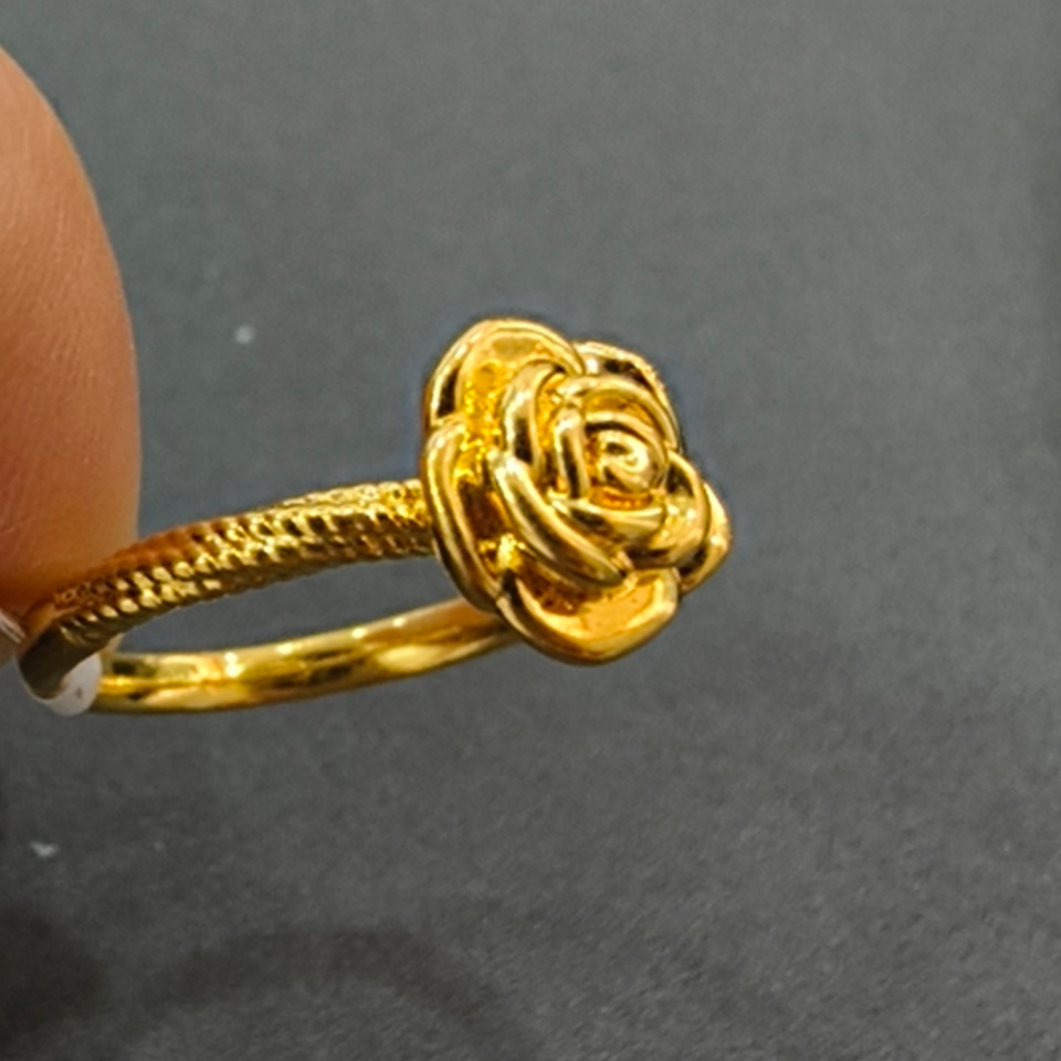 【莹莹专享】足金999饰品 玫瑰花 0.66 19圈口 ZP 纳金添福