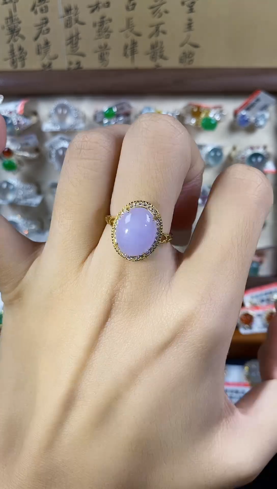 银S925镶嵌戒指翡翠天然A货翡翠113