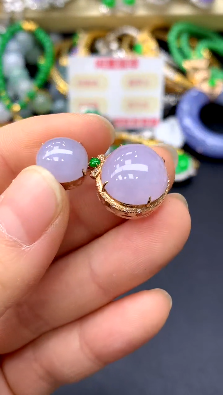 颈饰18K金镶嵌翡翠228-中国好珍宝