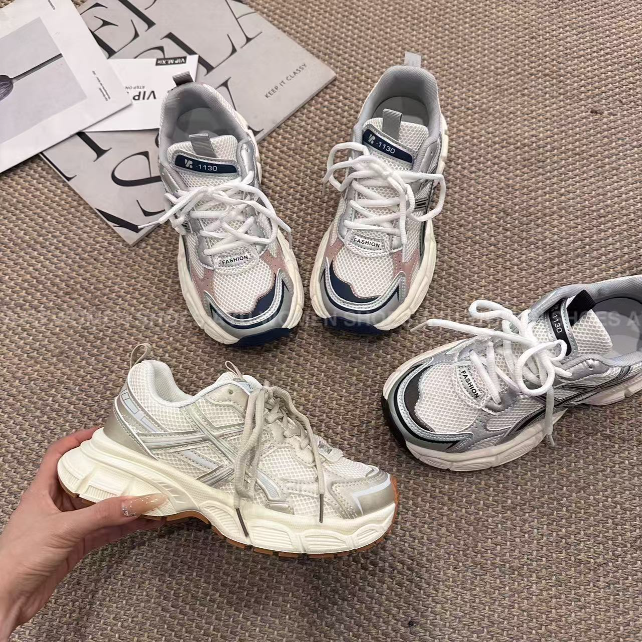 【AYU】2025早春新款双网面老爹鞋 四季款轻运动版型 显瘦女鞋