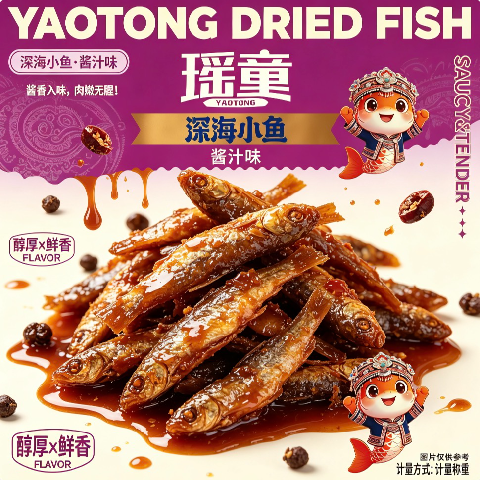 【特惠】香辣劲辣糖醋酱汁深海小鱼仔毛毛鱼即食解馋休闲追剧零食