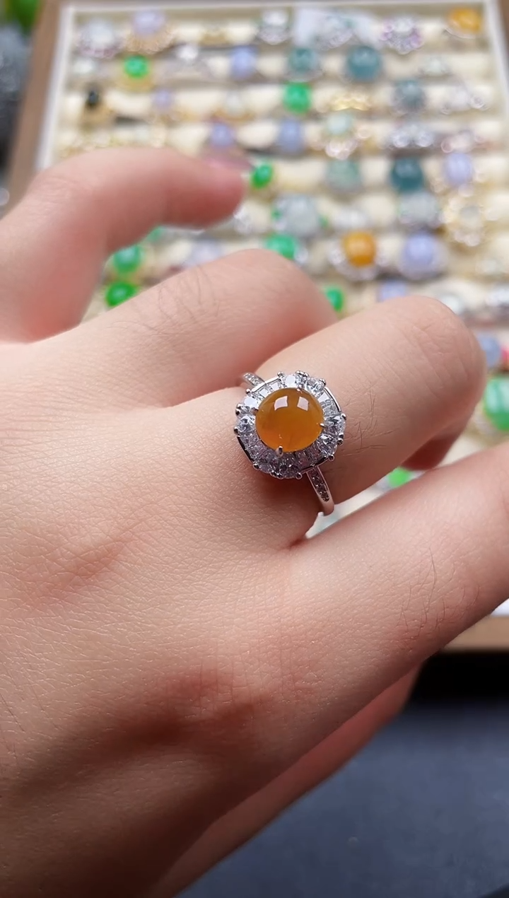 银S925镶嵌戒指翡翠165