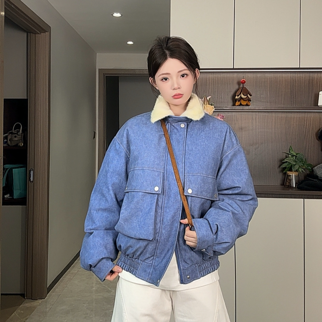 橘里ORANGEIN座山雕厚款宽松立领版型百搭长袖冬季加厚加绒棉服