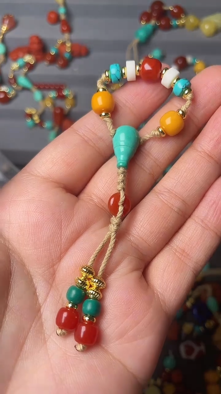 裸石蜜蜡未镶嵌4-7绿三通 蜜蜡腰珠