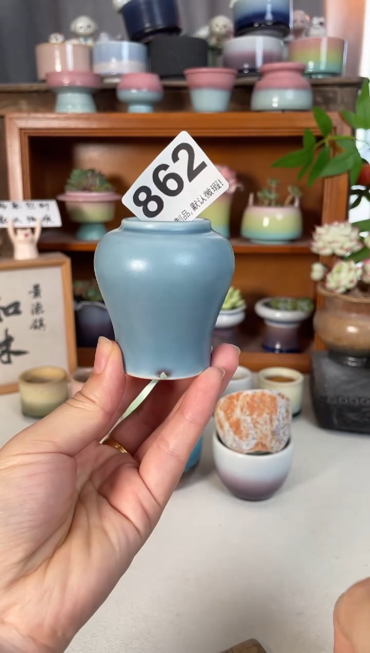 瓷片862微瑕知木小芳花盆