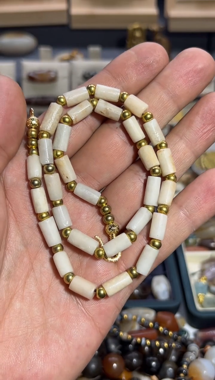 【闪购商品】玛瑙/玉髓项链未镶嵌白色玛瑙