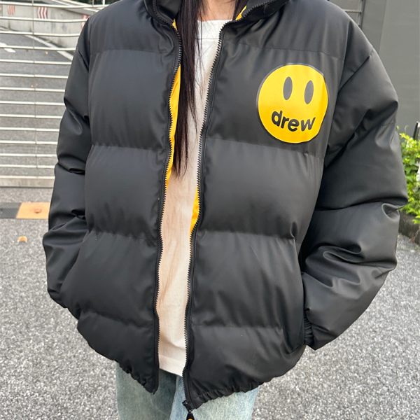 高品质Drew笑脸字母美式冬季情侣棉衣棉服加厚保暖拉链外套男女潮